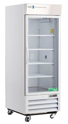 Standard Chromatography Refrigerator 26 Cu. Ft. Single Glass Door with microprocessor temperature controller, audible and visual high/low temp alarms, remote alarm contacts, one duplex outlet, one 2" access port and casters. Requires two (2) outlets. Warranty: 1/5; One year parts and labor warranty, plus an additional four year compressor parts warranty.